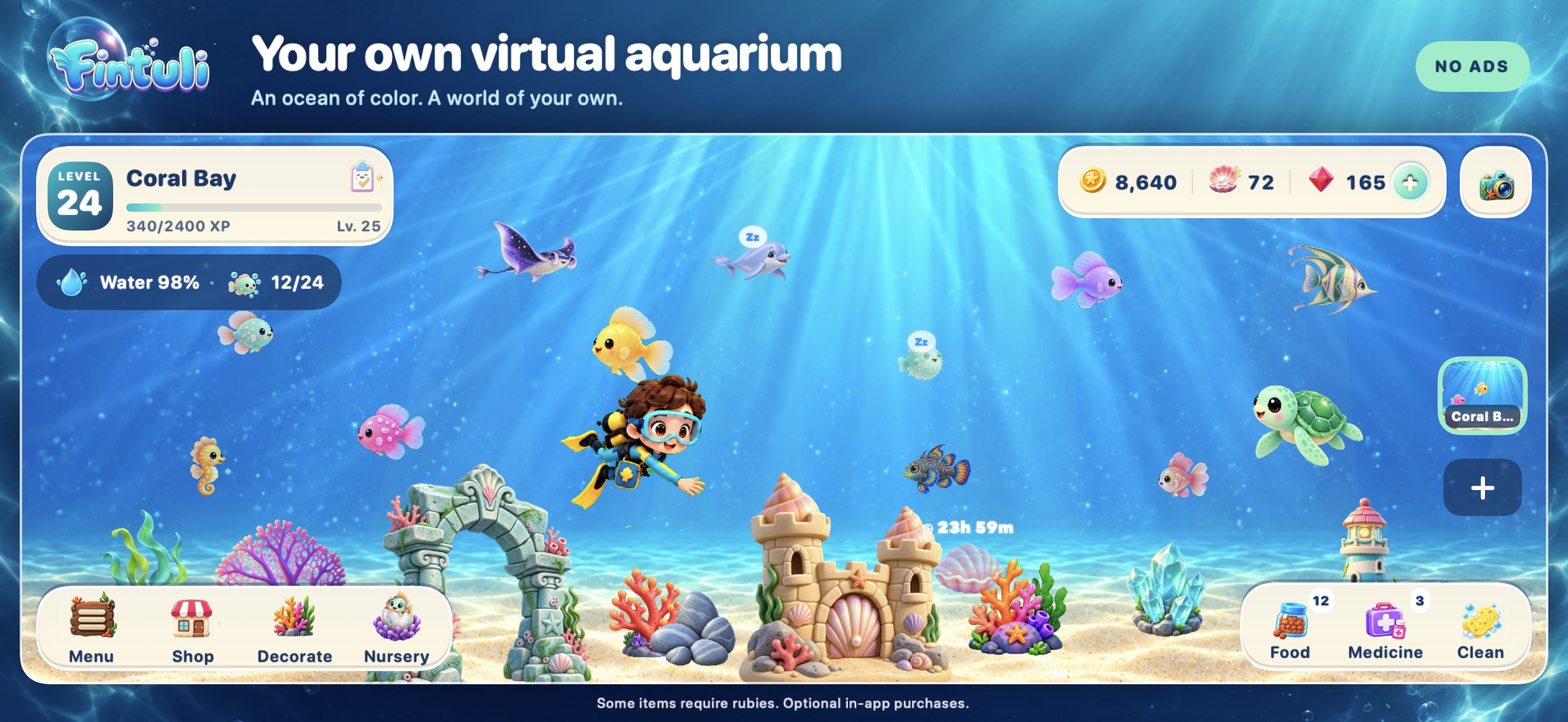 Fintuli — Your own virtual aquarium.